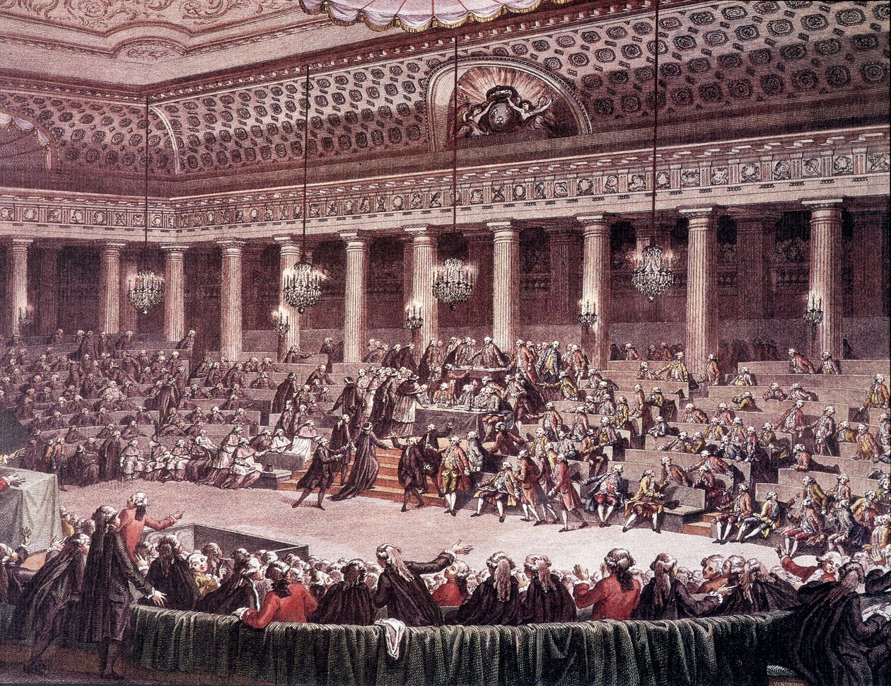Reunión de la Asamblea Constituyente en la noche del 4 de agosto de 1789 para la abolición de privilegios de Unknown artist