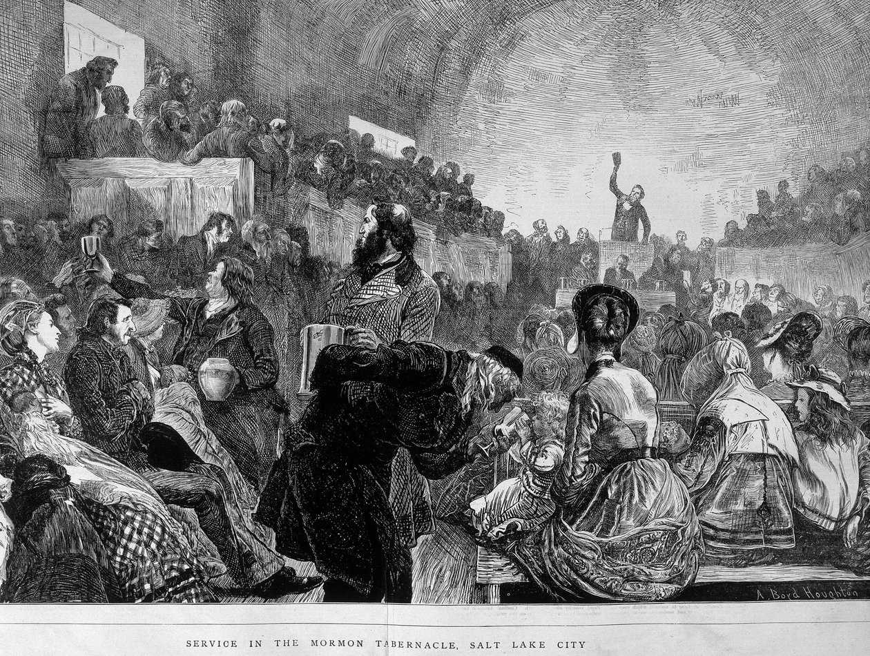 Reunión de los mormones en Salt Lake City (Estados Unidos) en el siglo XIX de Unknown artist