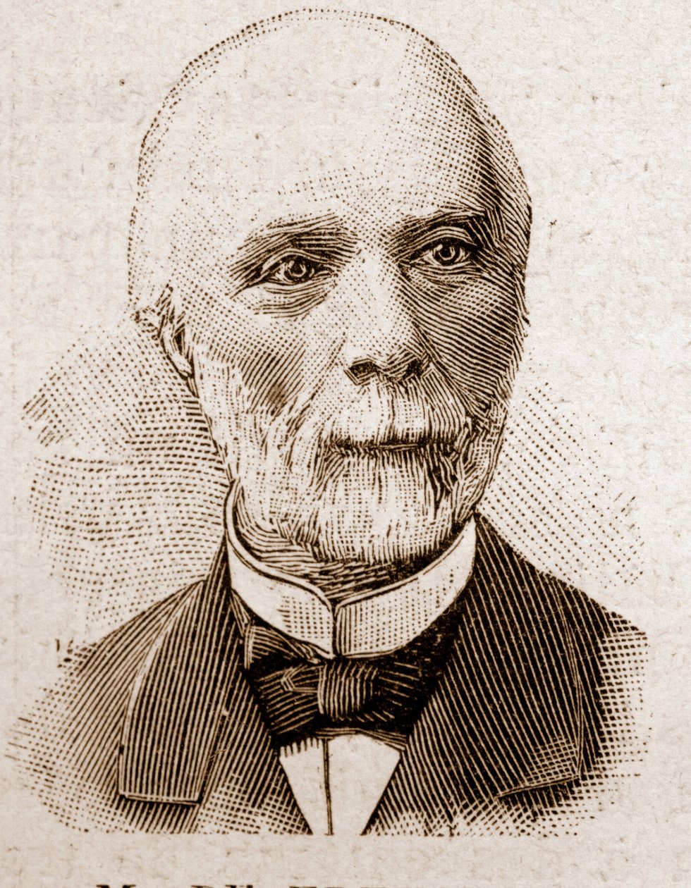 Miembros de la Academia Francesa en 1895: retrato de Louis Charles de Saulces de Freycinet (1828-1923), ingeniero de minas, físico y político francés. de Unknown artist