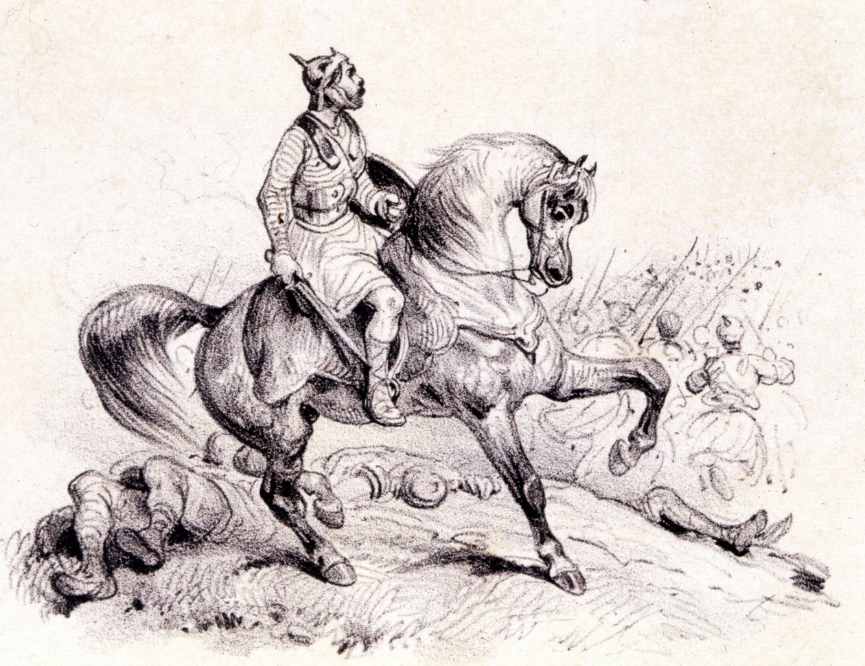 Meroveo derrota a los hunos. de Unknown artist