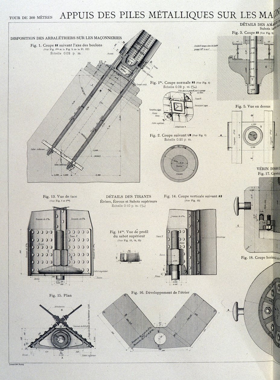 Pilas metálicas de la Torre Eiffel - diseño industrial de Unknown artist
