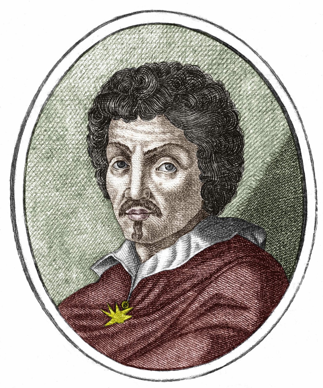 Michelangelo Merisi dit il Caravaggio o Caravaggio (1569 - 1609), grabado siglo XVII de Unknown artist