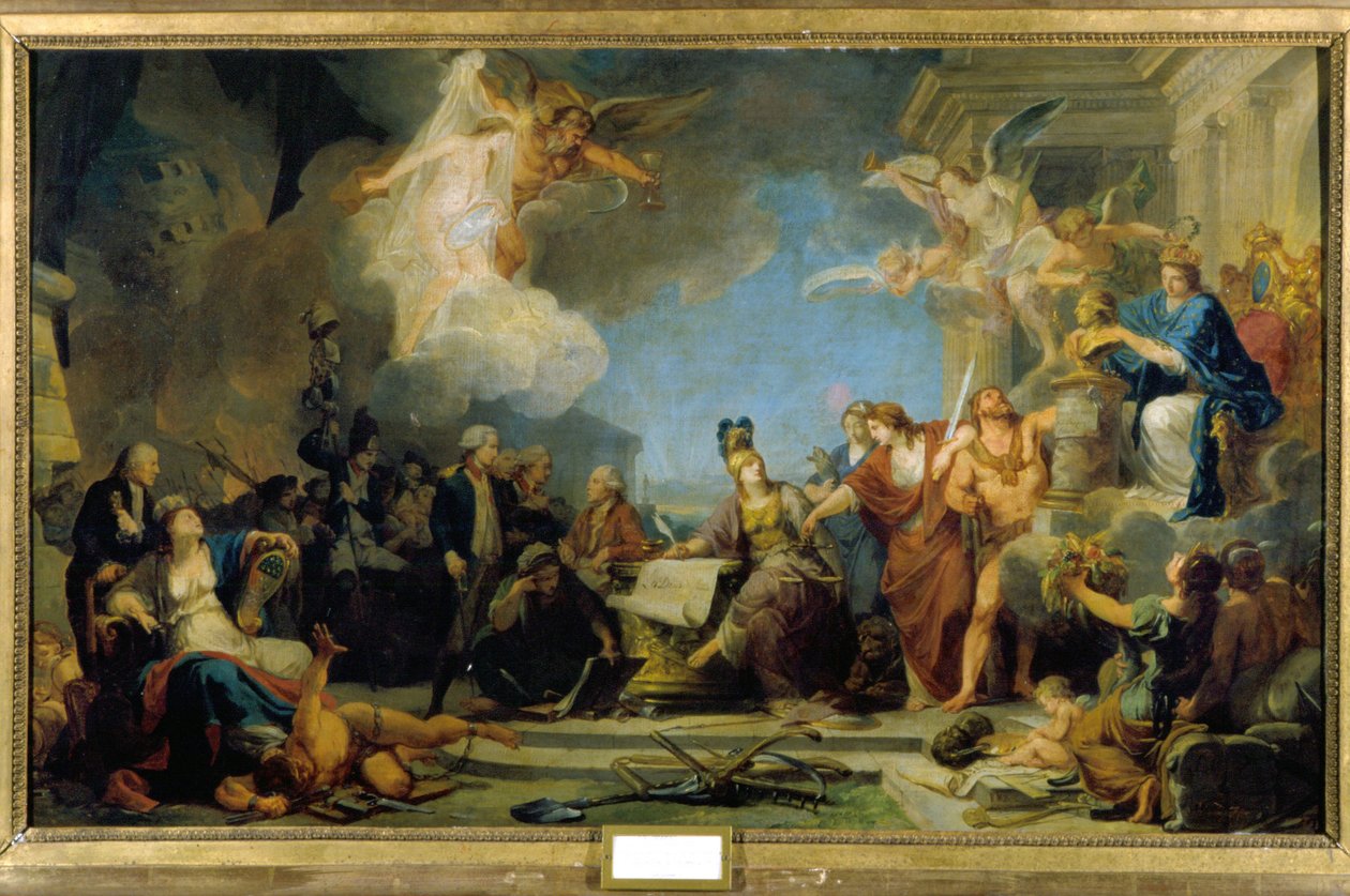 Minerva escribiendo los Derechos Humanos de Unknown artist