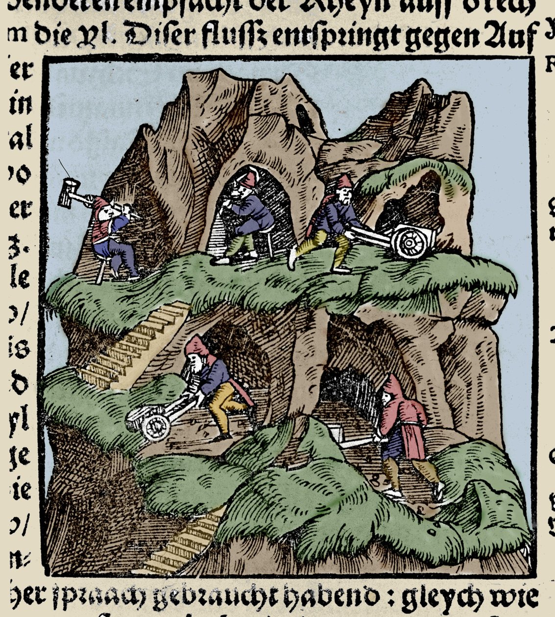 Minas en el siglo XV. Grabado de Johann Stumpff "Den Edlen Strength Besten Fromen". principios del siglo XVI de Unknown artist