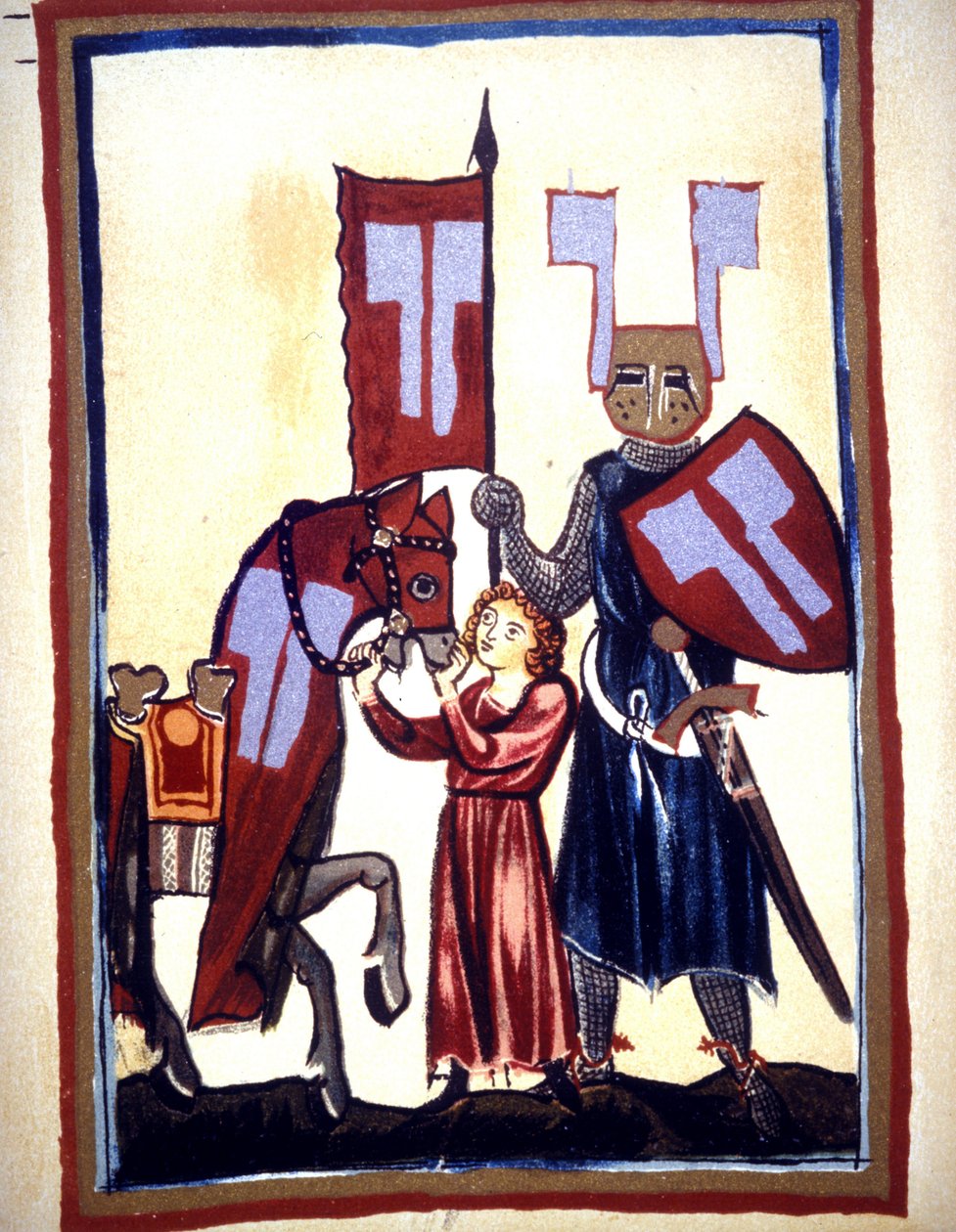 Miniatura del Códice "Manesse", o "Manessesche Liederhandschrift", que es un manuscrito realizado en Alsacia entre 1300 y 1330 para un notable de Zúrich. Representación de Wolfram von Eschenbach, un poeta alemán, que escribió la novela "Parzival" entre 120 de Unknown artist