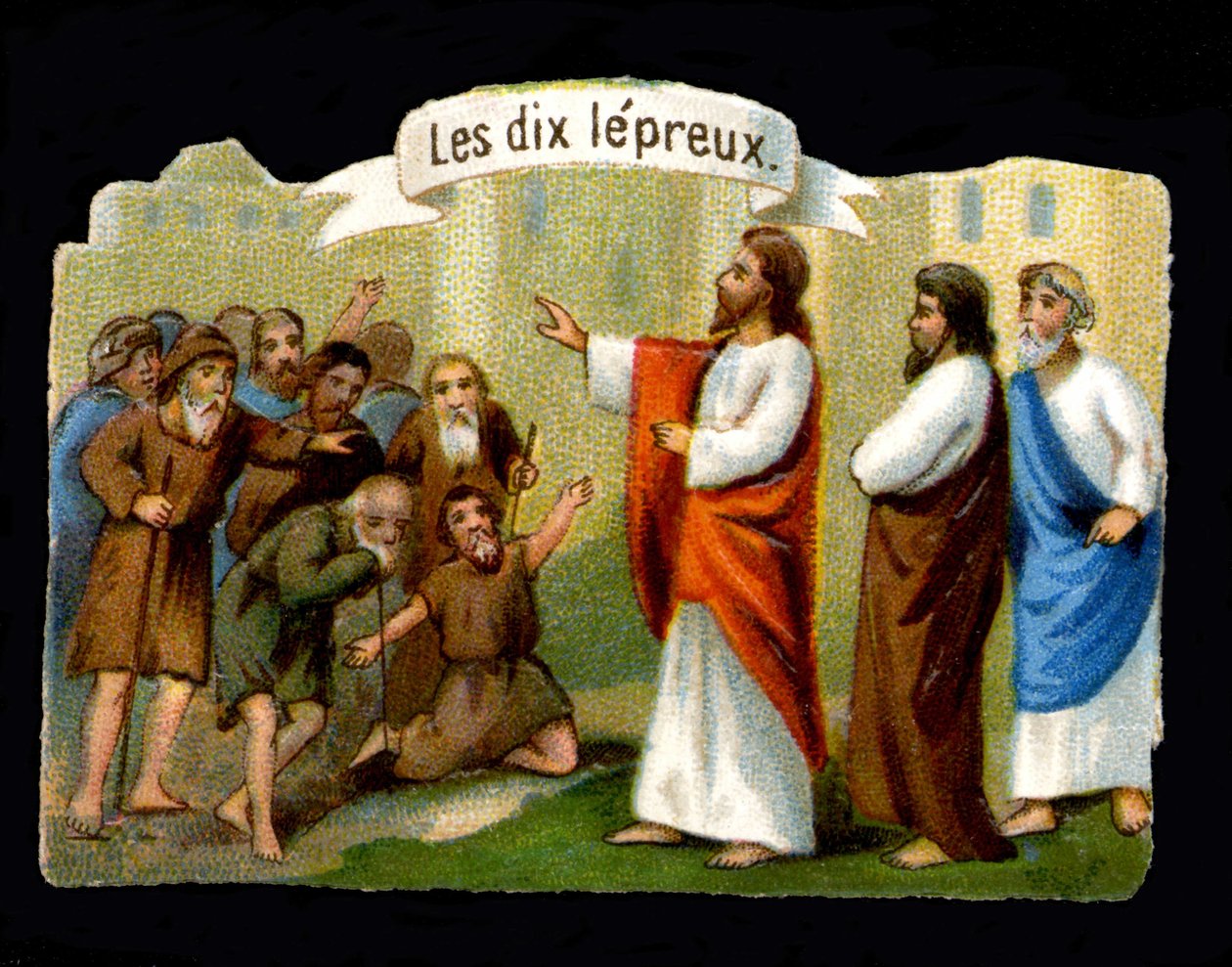 Milagros de Jesús. Cristo curando a los leprosos de Unknown artist