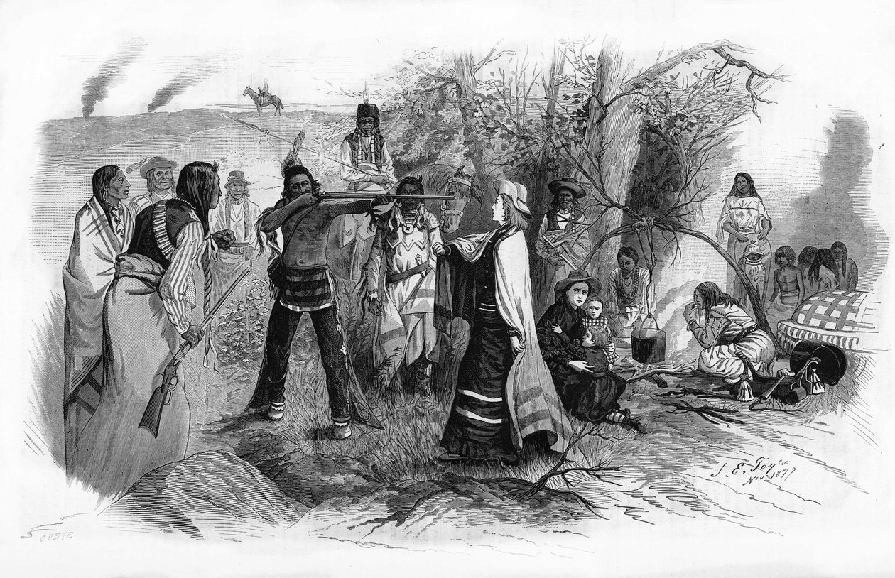 Señorita Josephine Meeker, tomada prisionera con su madre por las revueltas de los indios americanos en 1880. de Unknown artist