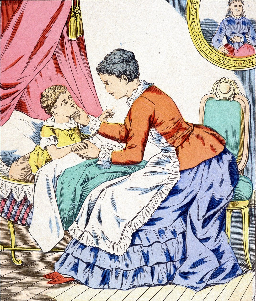 Mamá cantando una nana a su hijo para dormir de Unknown artist