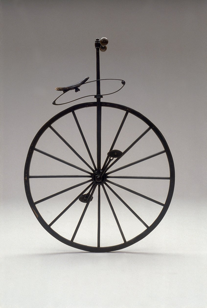 Monociclo con ruedas de madera de 1870 de Unknown artist