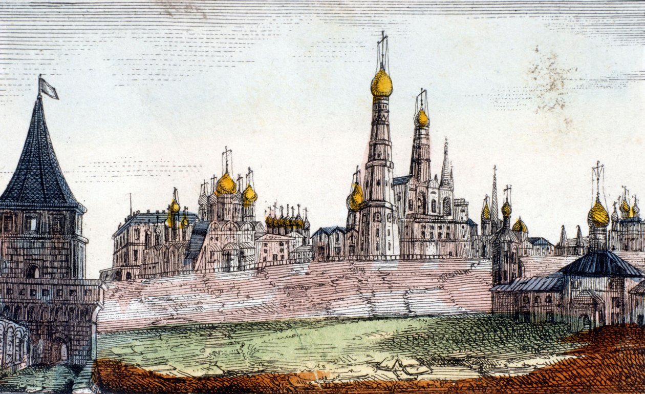 Moscú, el Kremlin. Grabado del siglo XIX de Unknown artist