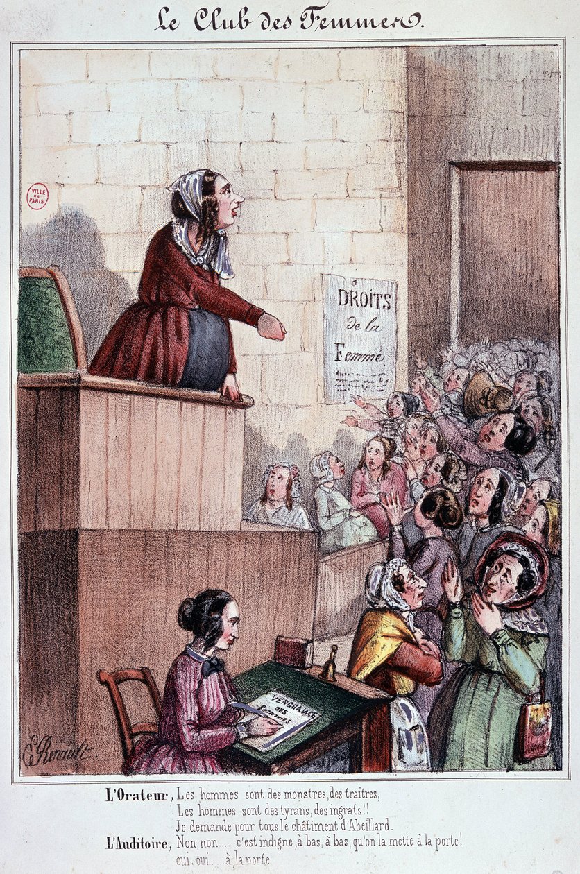 Club de Mujeres de la Calle Mouffetard durante la Revolución de 1848 de Unknown artist