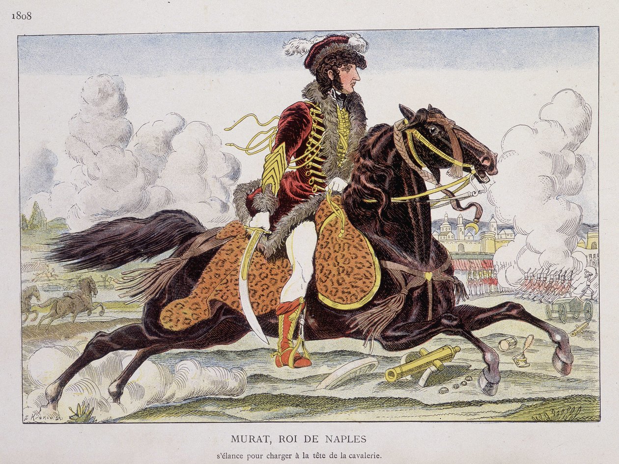 Murat (1767-1815), Rey de Nápoles, lanza la carga al frente de la caballería de Unknown artist