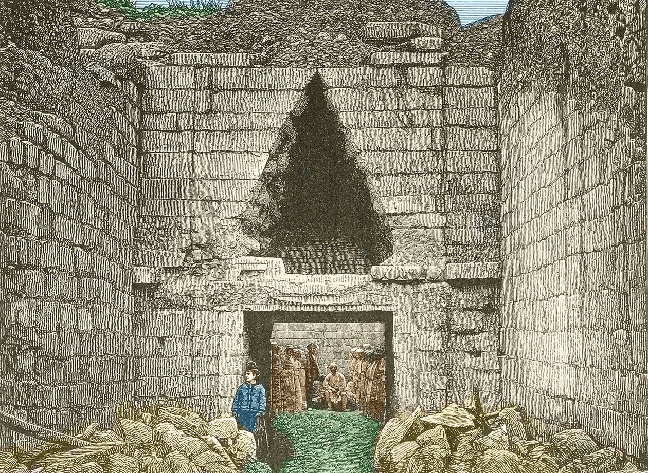 Micenas, la puerta de los leones descubierta por Schliemann de Unknown artist