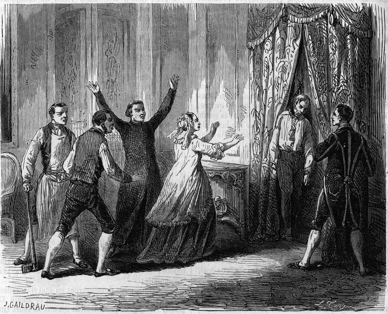 Misterioso ahorcamiento del último príncipe de Condé (Louis Henri Joseph de Bourbon) de Unknown artist