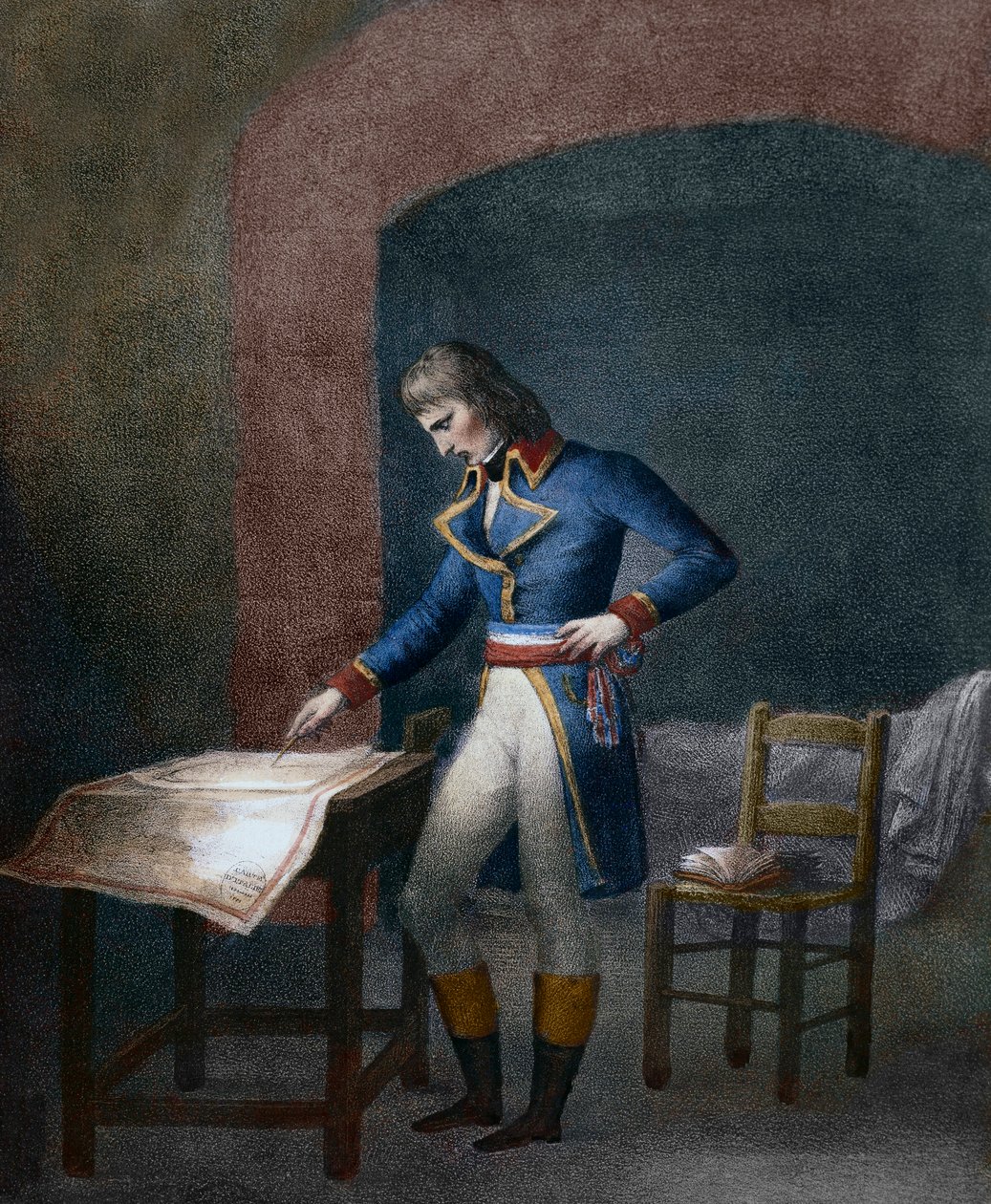 Napoleón I Bonaparte (1769-1821) en el fuerte carré de Antibes el 10 de agosto de 1794, después de la caída de Robespierre - Napoleón Bonaparte, prisionero en Fort Carré, Antibes, agosto de 1794 de Unknown artist