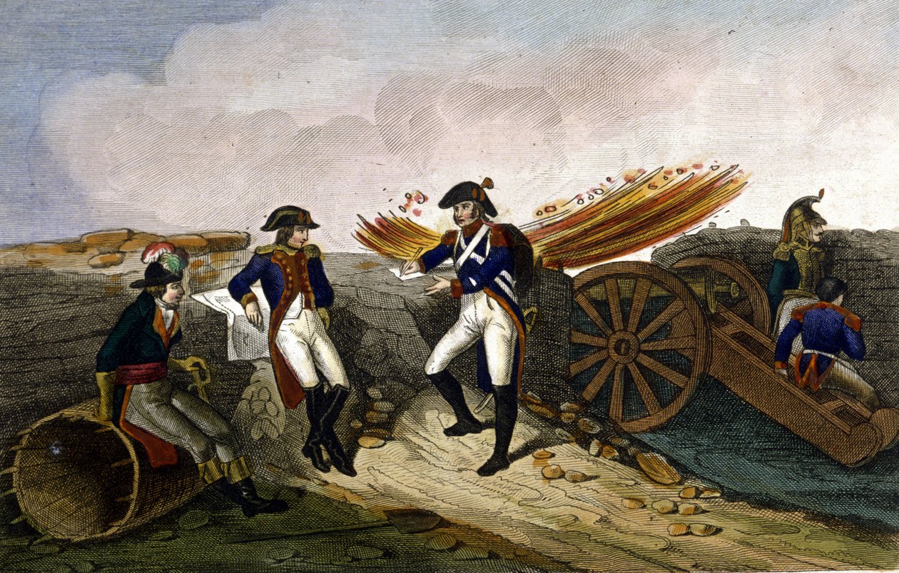 Napoleón I en el Sitio de Tolón (agosto-diciembre 1793) Grabado del siglo XIX de Unknown artist