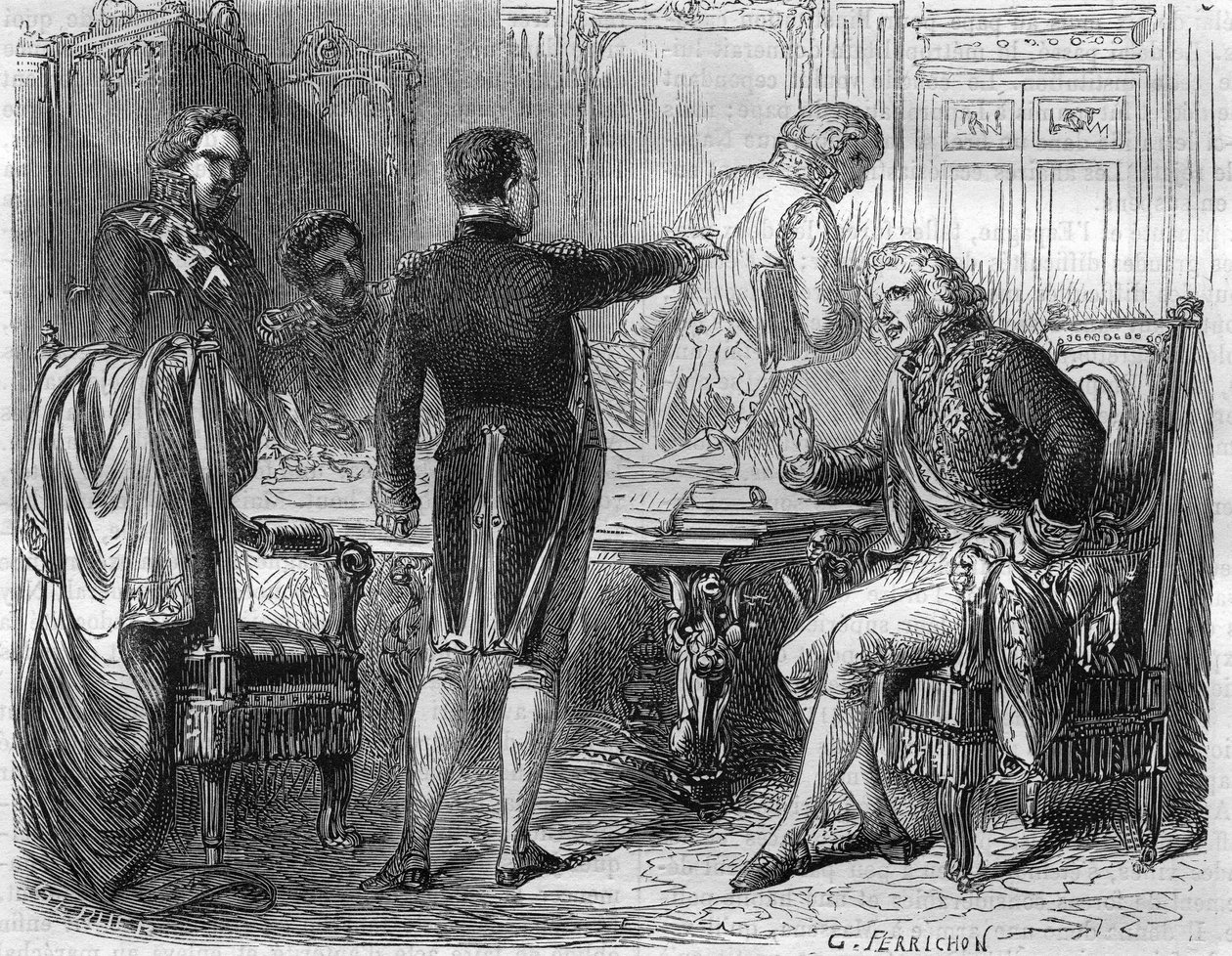 Napoleón I con Jean Etienne Marie Portalis en 1811. Jurista y político francés (1746-1807) de Unknown artist