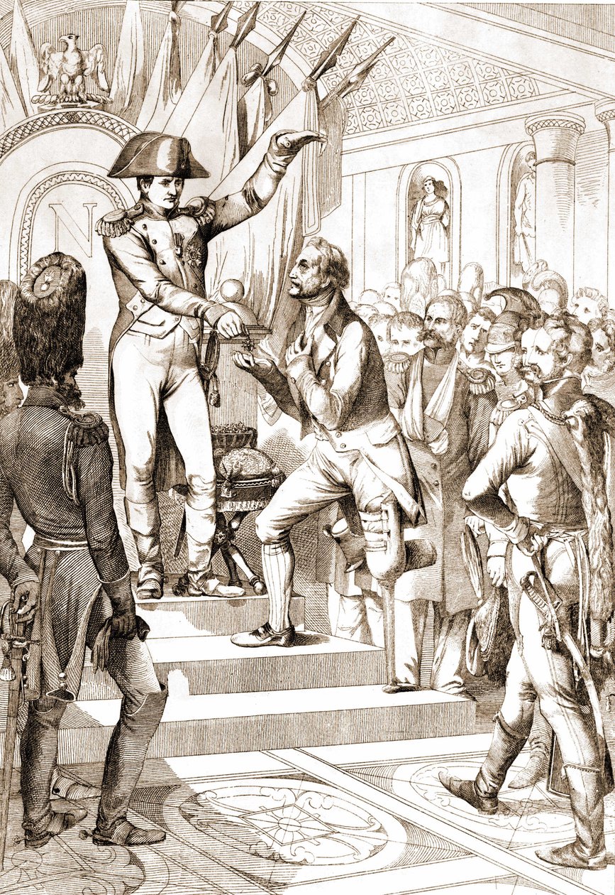 Napoleón distribuyó las órdenes de la Legión de Honor en 1804 de Unknown artist