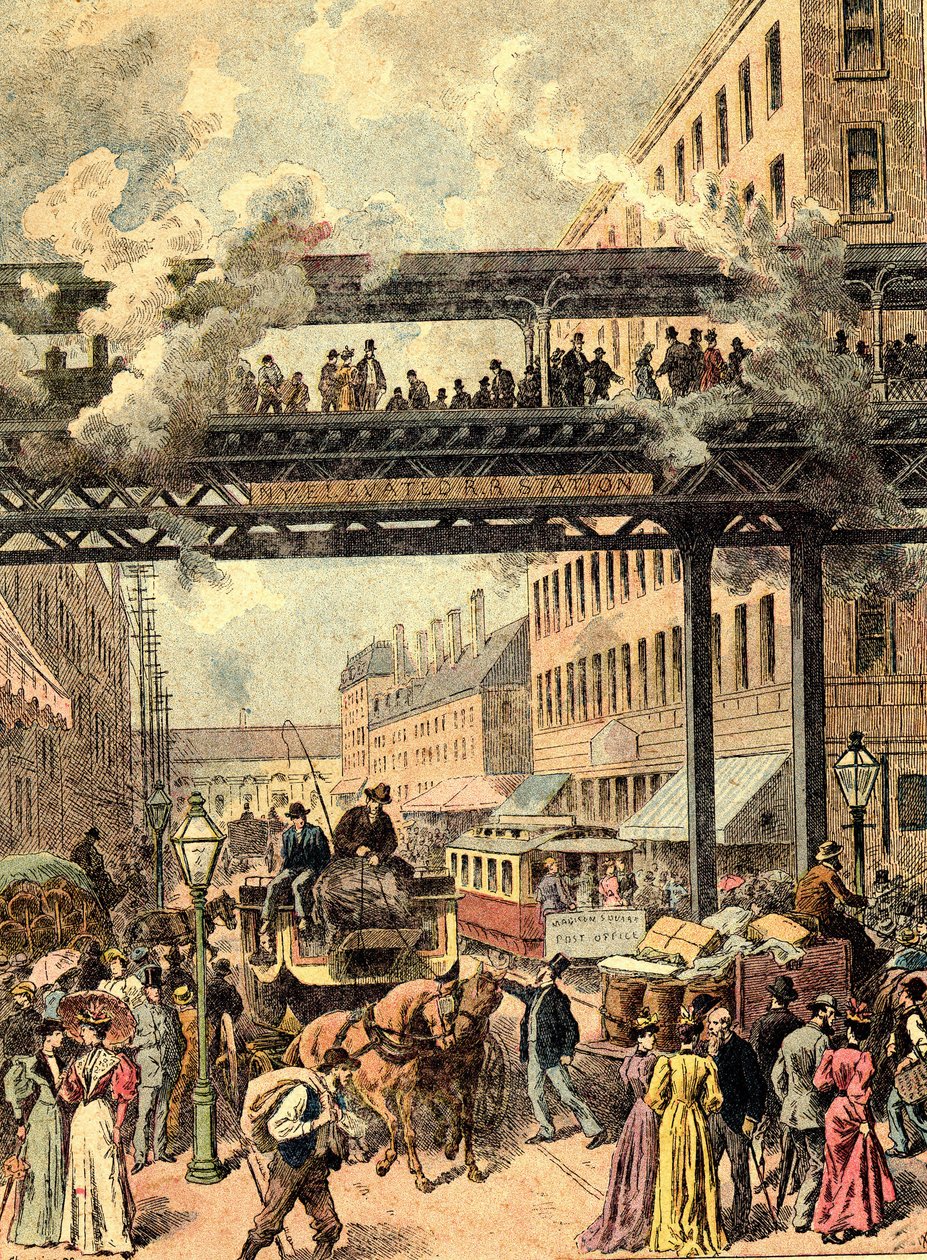 Calle de Nueva York. En "Los Pueblos de la Tierra" 1890. de Unknown artist