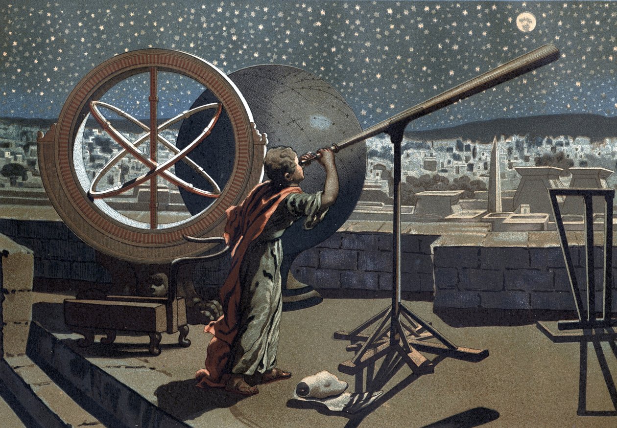 Hiparco de Nicea en el Observatorio de Alejandría, astrónomo griego (La Ciencia y sus Hombres) de Unknown artist