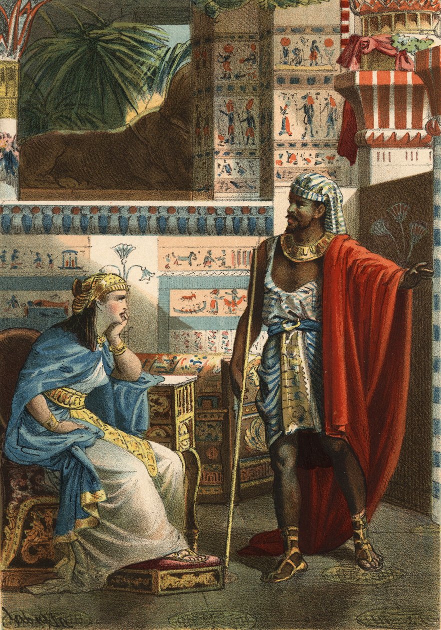 Nitocris, según Manetón, la última reina de Egipto de la VI dinastía. Grabado de 1881 en "El Culto de la Hermosura" por Juan Justo Huguet, Molinas Hermanos editores de Unknown artist