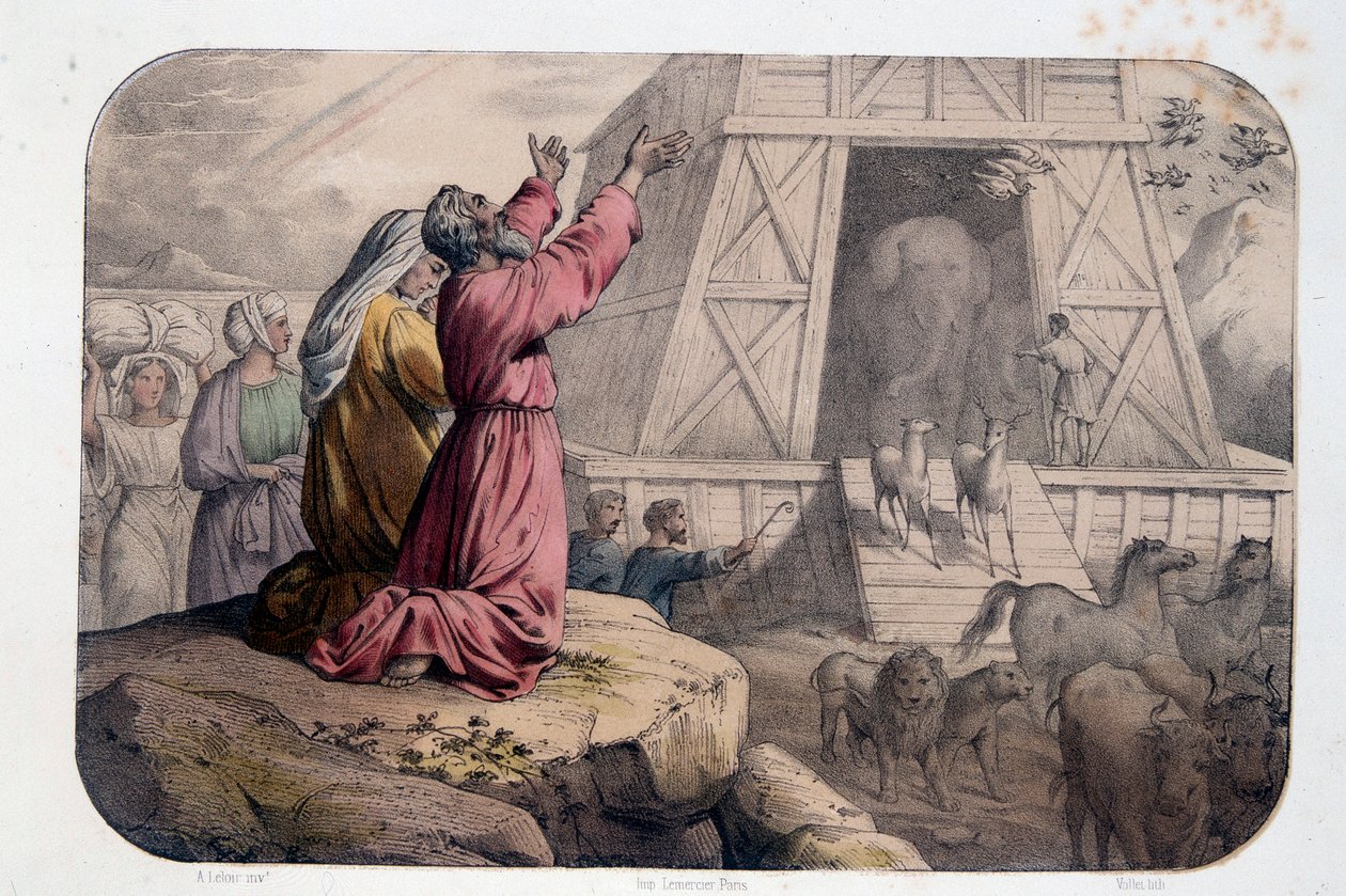El Arca de Noé - La salida del Arca de Noé - Biblia de Unknown artist
