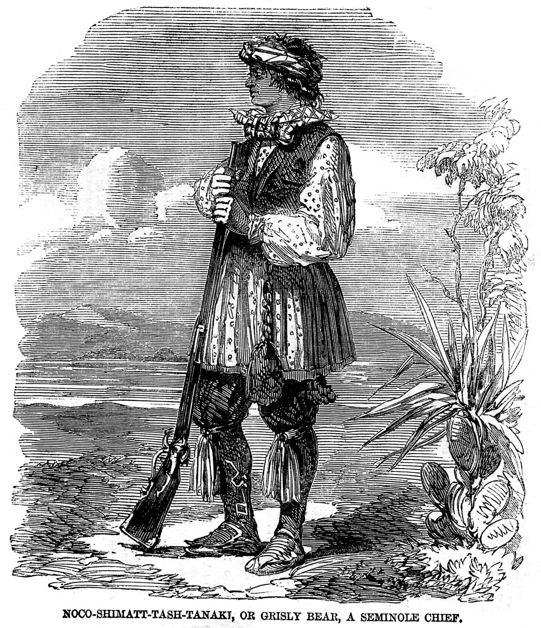 Noo-Shimatt-Tash-Tanaki, u oso espeluznante, un jefe seminola de Unknown artist