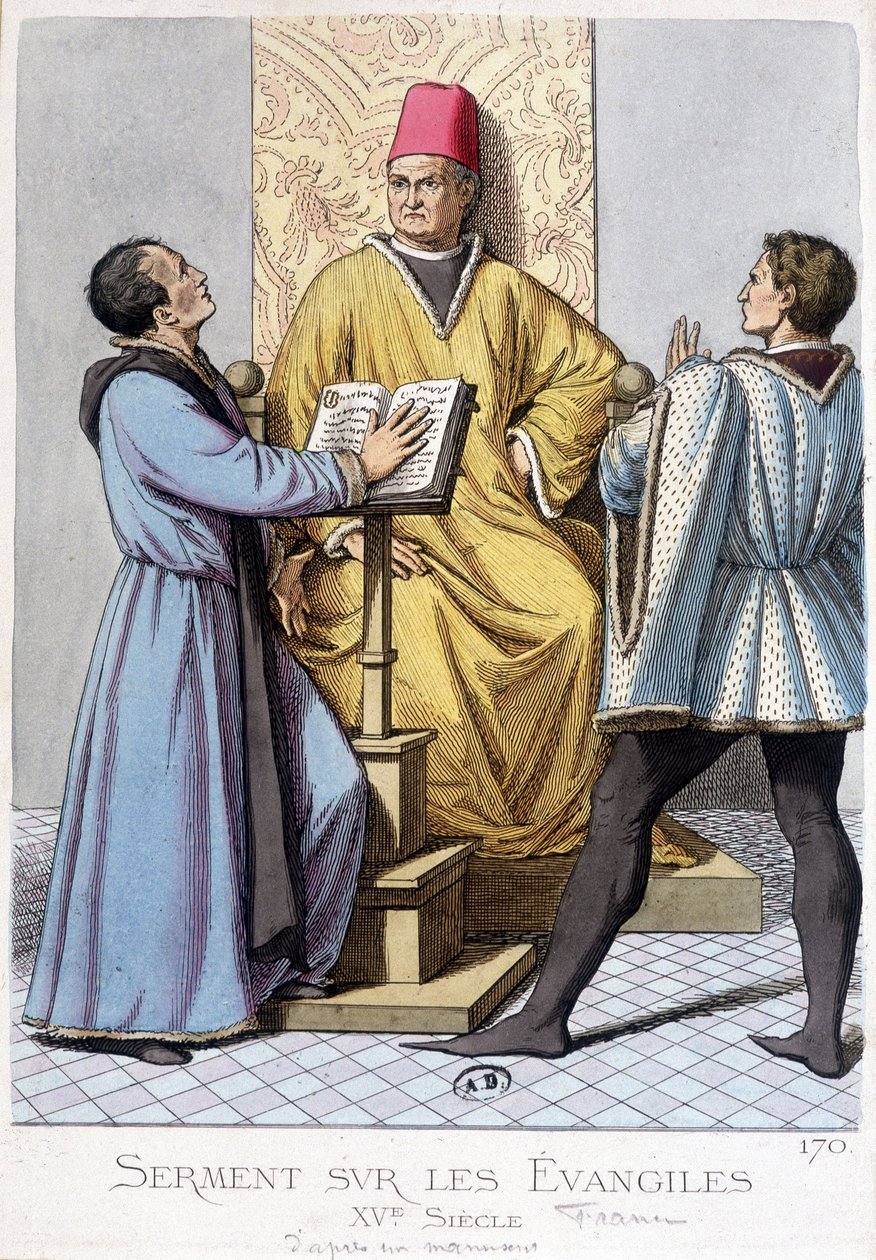 Juramento sobre los Evangelios, Francia siglo XV de Unknown artist