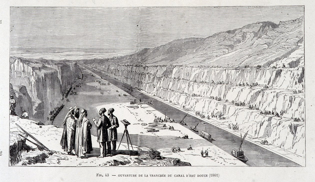 Apertura de la Trinchera del Canal de Agua Dulce del Canal de Suez de Unknown artist