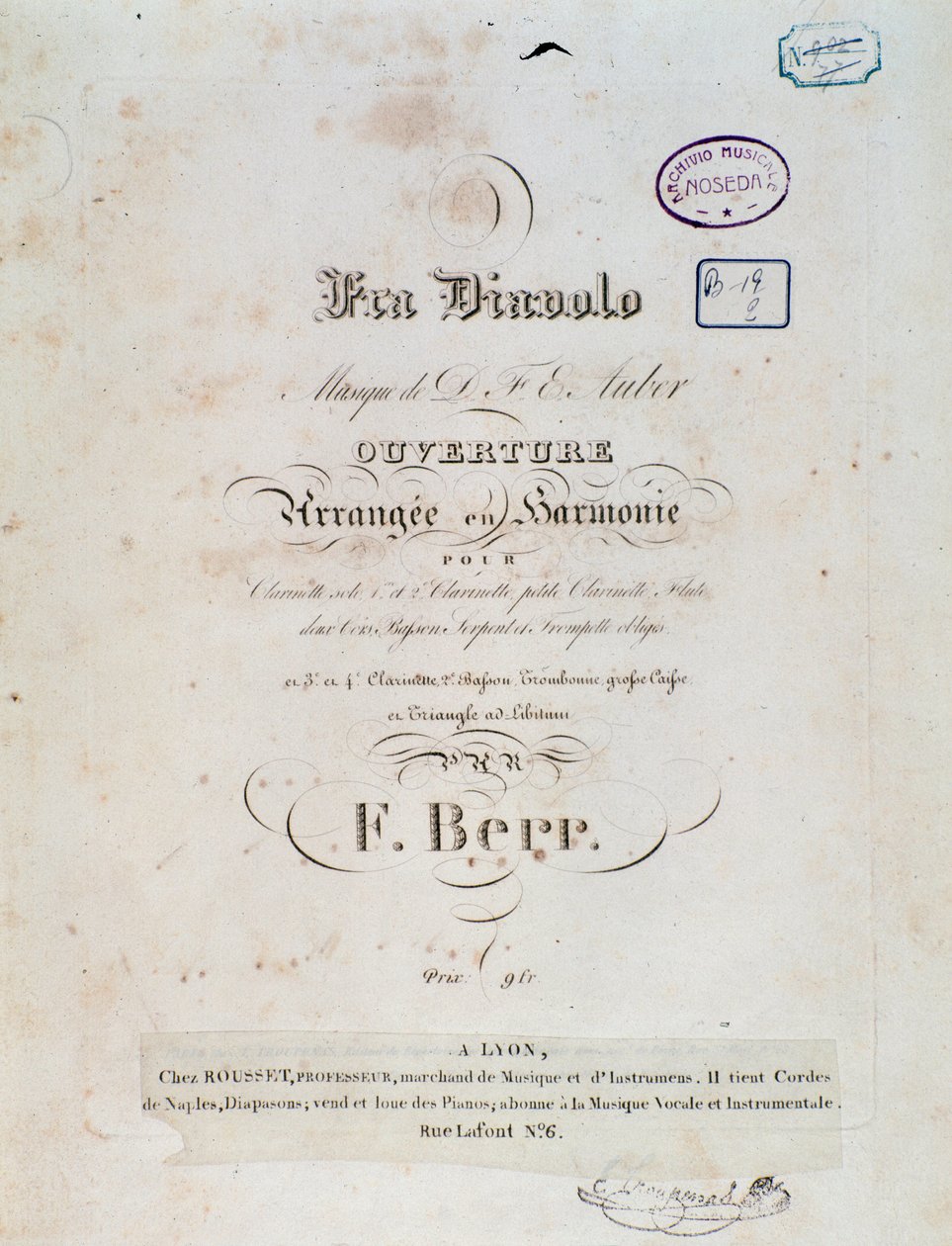Obertura de la ópera cómica Fra Diavolo, o La hostería de Terracina por D. F. Auber de Unknown artist