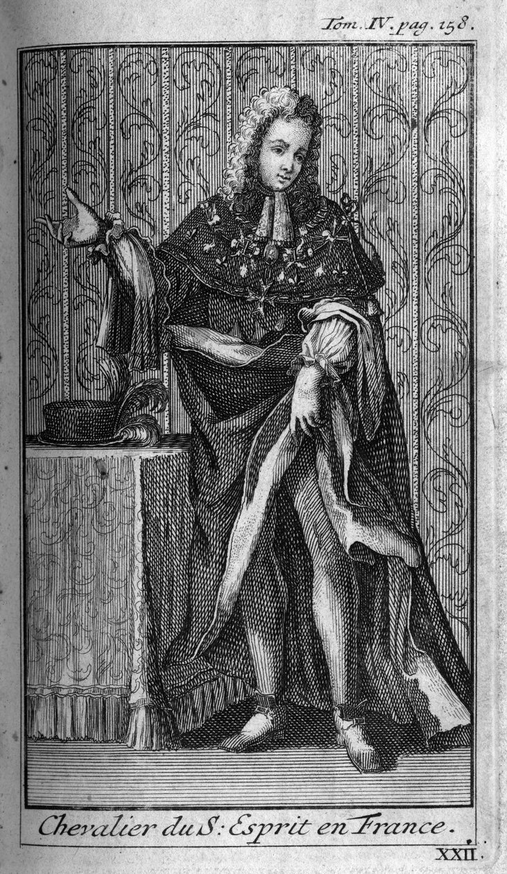 Órdenes de Caballería. Caballero del Espíritu Santo (Orden del Espíritu Santo) en Francia en el siglo XVI. En "Historia de órdenes militares o caballeros, de las milicias seguras y rutinarias de ambos sexos, que se han establecido hasta el presente. Edició de Unknown artist