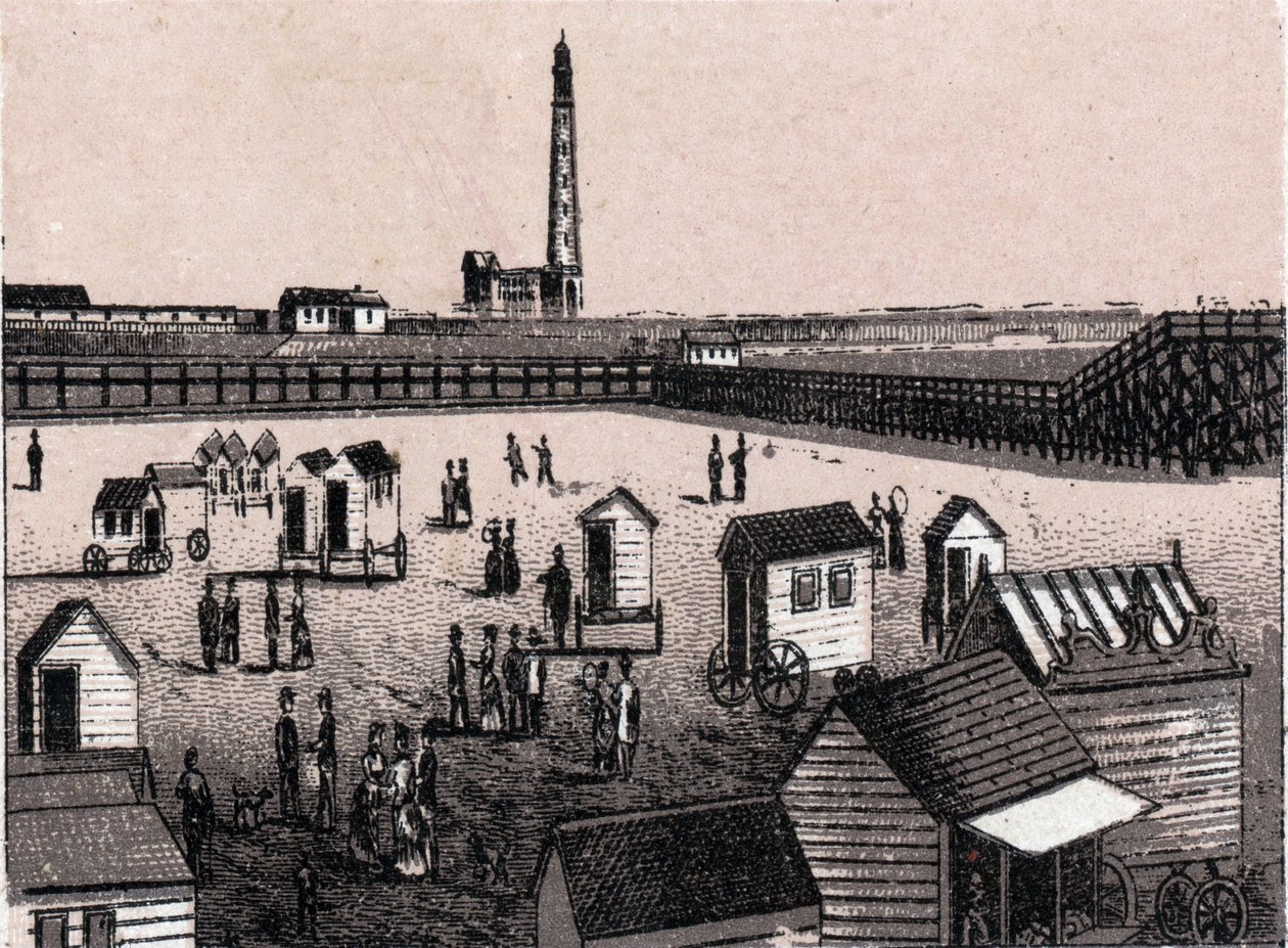 Ostende, Bélgica: vista de los baños del este y el puerto. En "El Mundo Ilustrado 168 vistas". Sin fecha (finales del siglo XIX). de Unknown artist