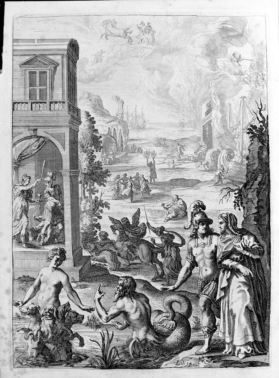 Ovidio - ilustración para el libro 15 - nota de Thomas Farnaby de Unknown artist