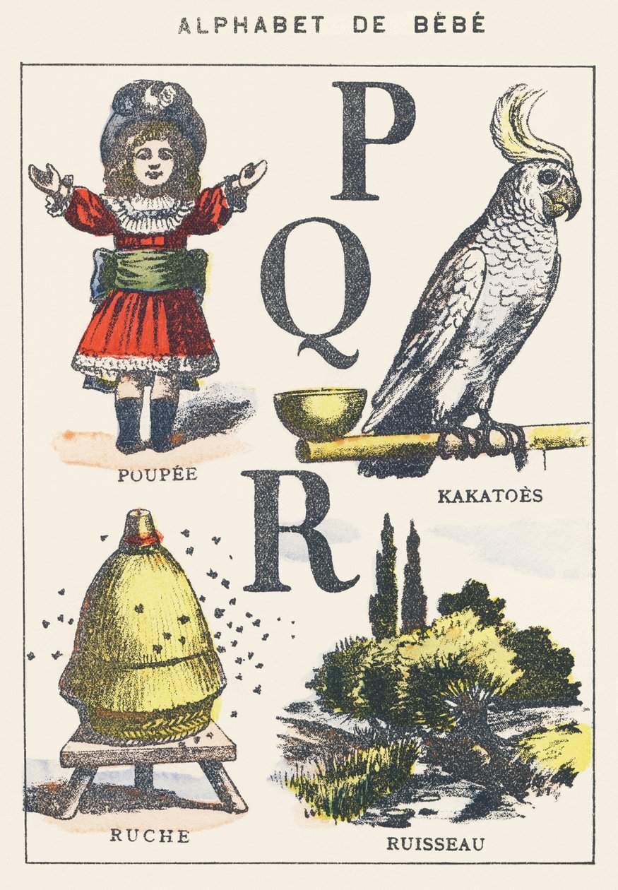 P Q R: muñeca, caqui, colmena, arroyo de Unknown artist