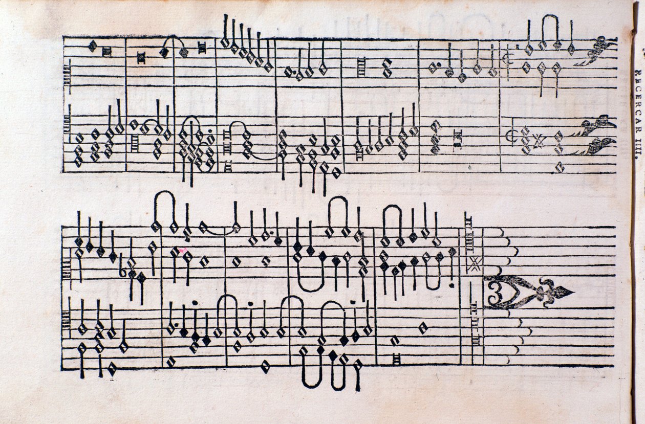 Página de "Tablatura; Libro 1" de Gerolamo Cavazzoni de Unknown artist