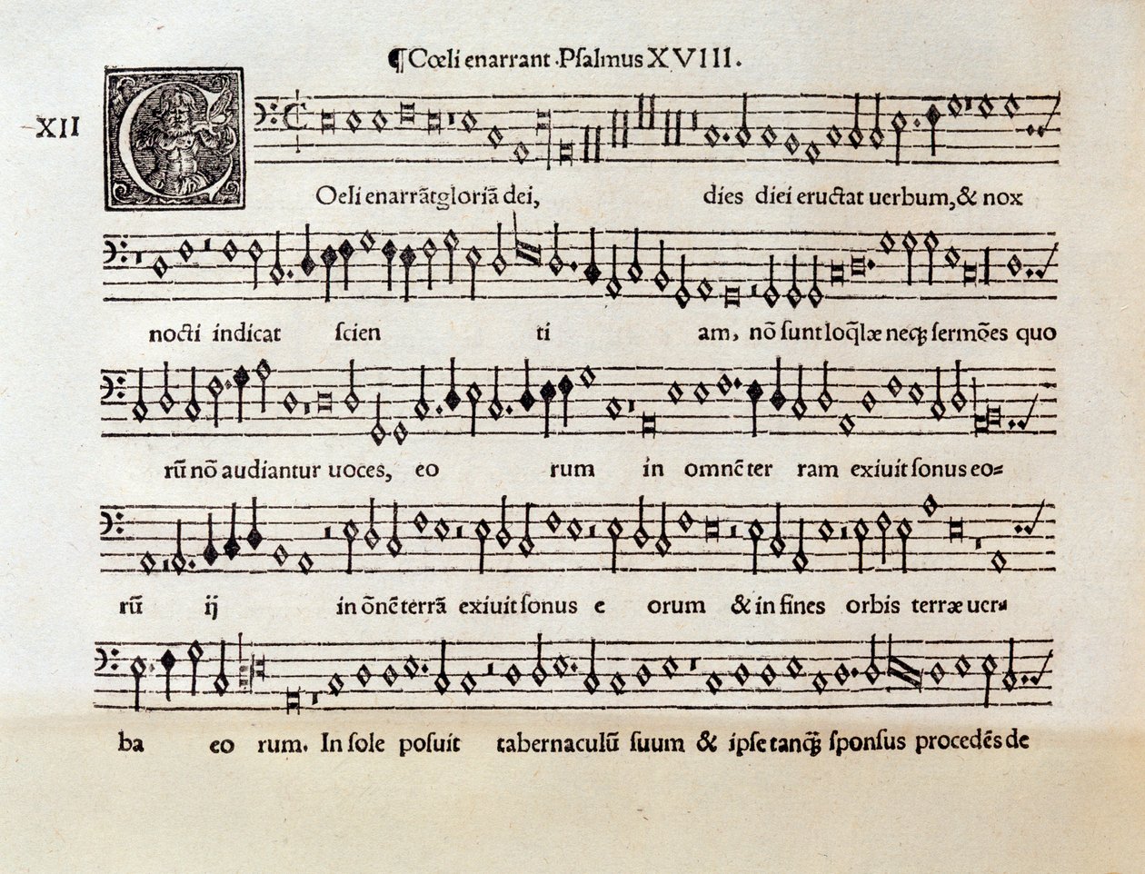 Página de la partitura de Coeli enarrant salmo XVIII de Willaert (1538) de Unknown artist