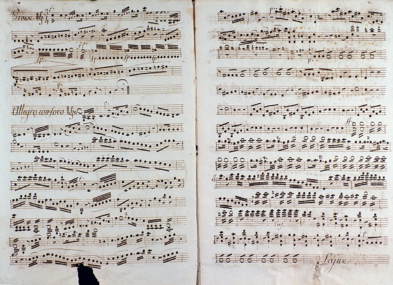Página de la partitura musical de "Gran sinfonía" de Christian Cannabich de Unknown artist