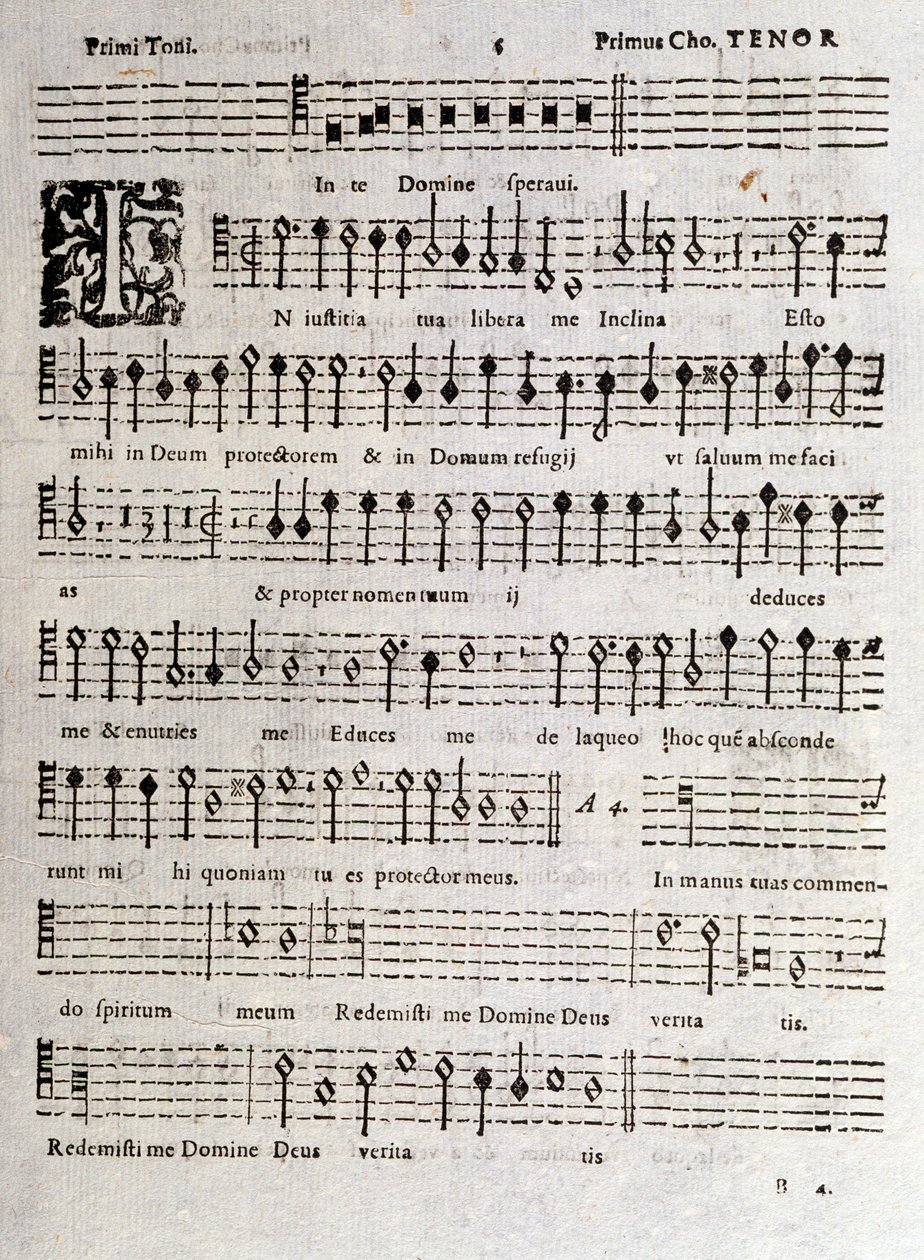Página de partitura musical de Salmos (op 16) de Ludovico Viadana de Unknown artist