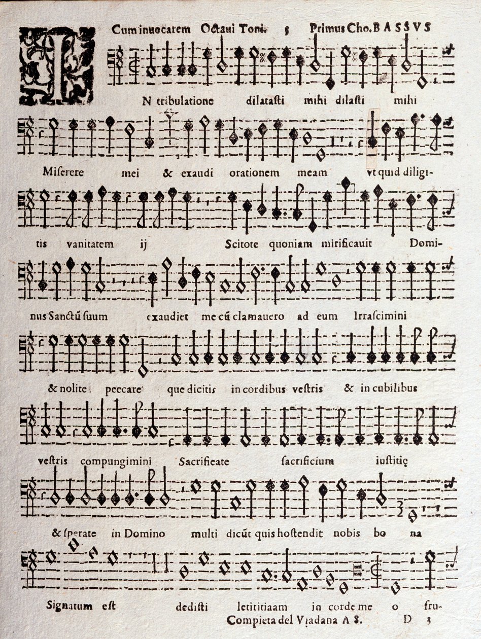Página de la partitura musical de Salmos (op 16) de Ludovico Viadana de Unknown artist