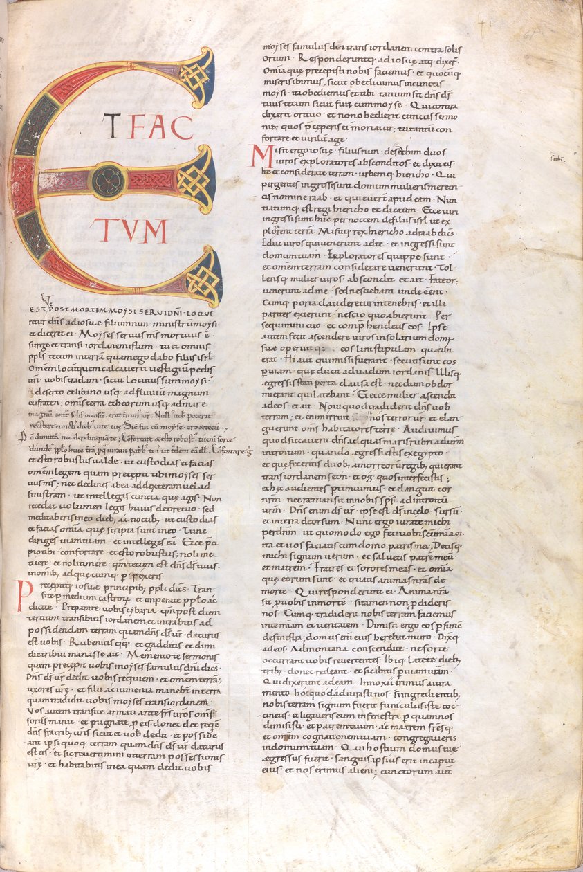 Página con mayúsculas "Et Factotum", siglo XI (miniatura, manuscrito membranoso) de Unknown artist
