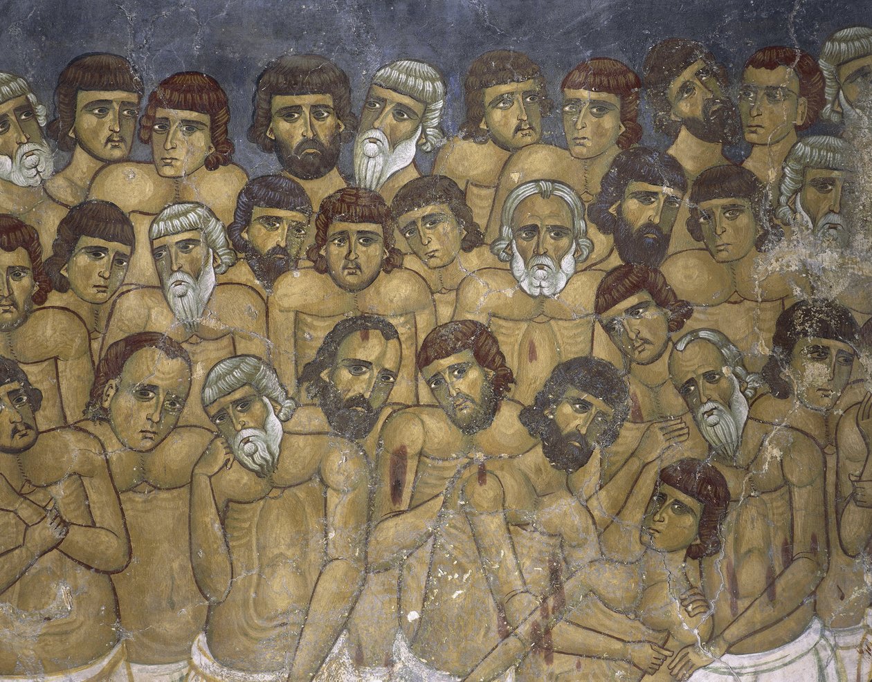 Pinturas de un grupo de mártires, Ayios Nikolaos Ties Steyis, Kakopetria, Chipre de Unknown artist