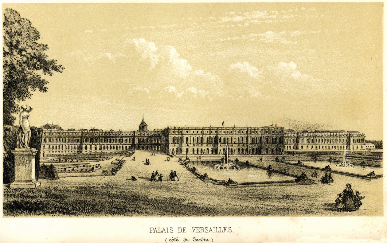 Palacio de Versalles, vista del jardín en 1857. de Unknown artist
