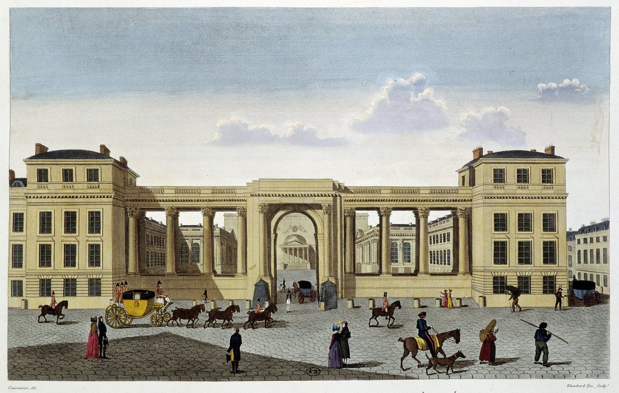 Palais de la Chambre des députés, circa 1820 - en “Vues de Paris” por Courvoisier de Unknown artist