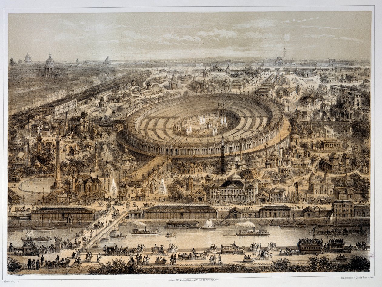 Vista panorámica de la Exposición Mundial de 1867 en París de Unknown artist