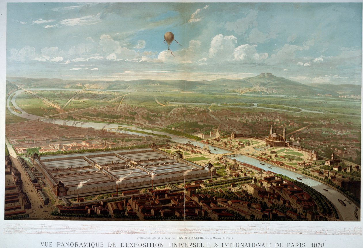 Vista panorámica de la Exposición Universal de 1878 en París de Unknown artist