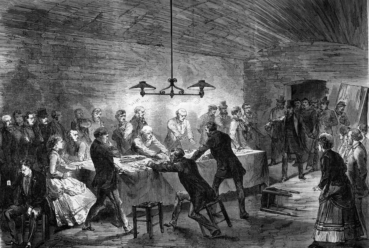 París 1870: Arresto en una casa de juego clandestina en la Rue de la Harpe. de Unknown artist