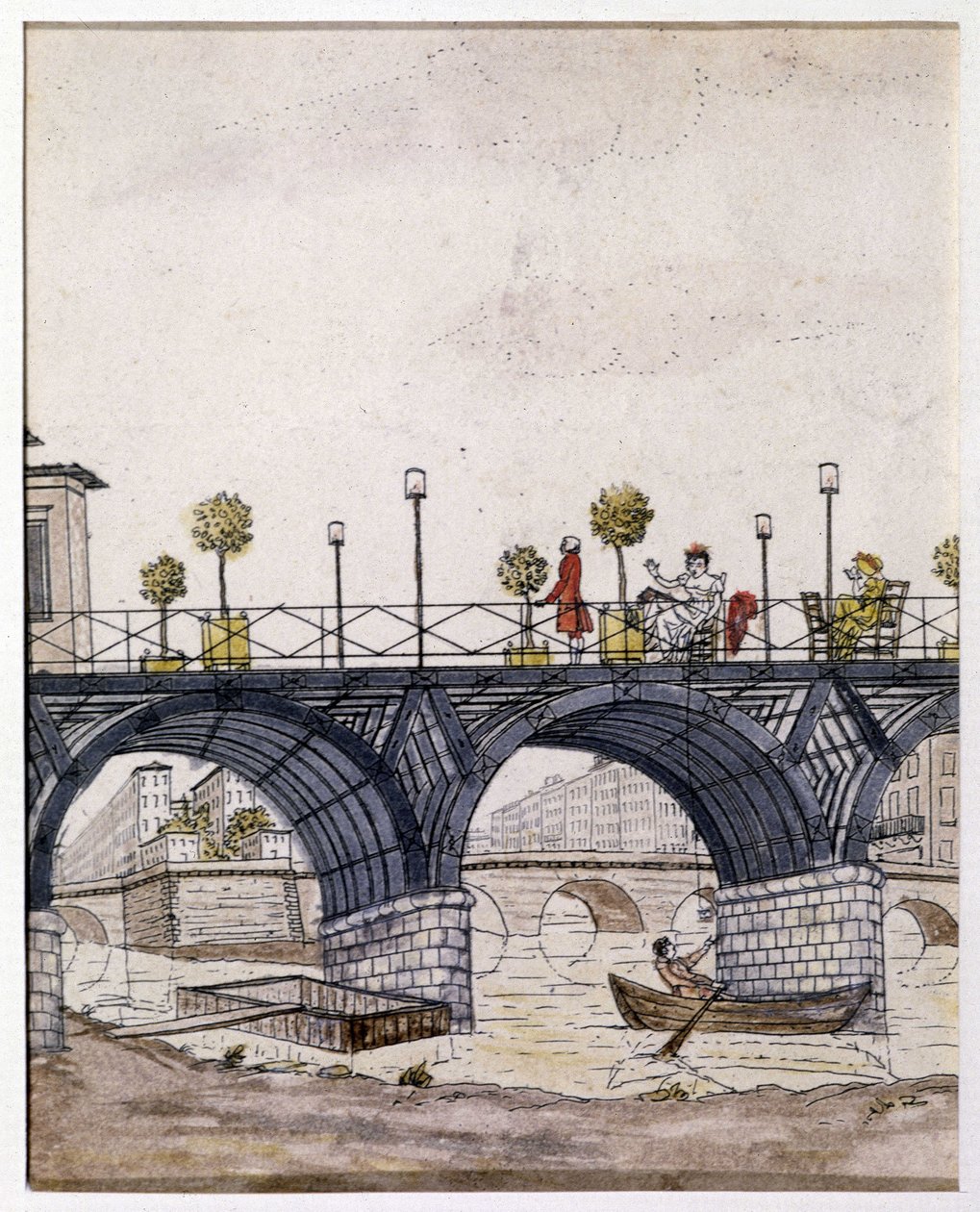 París: El Puente de las Artes, en el siglo XIX de Unknown artist