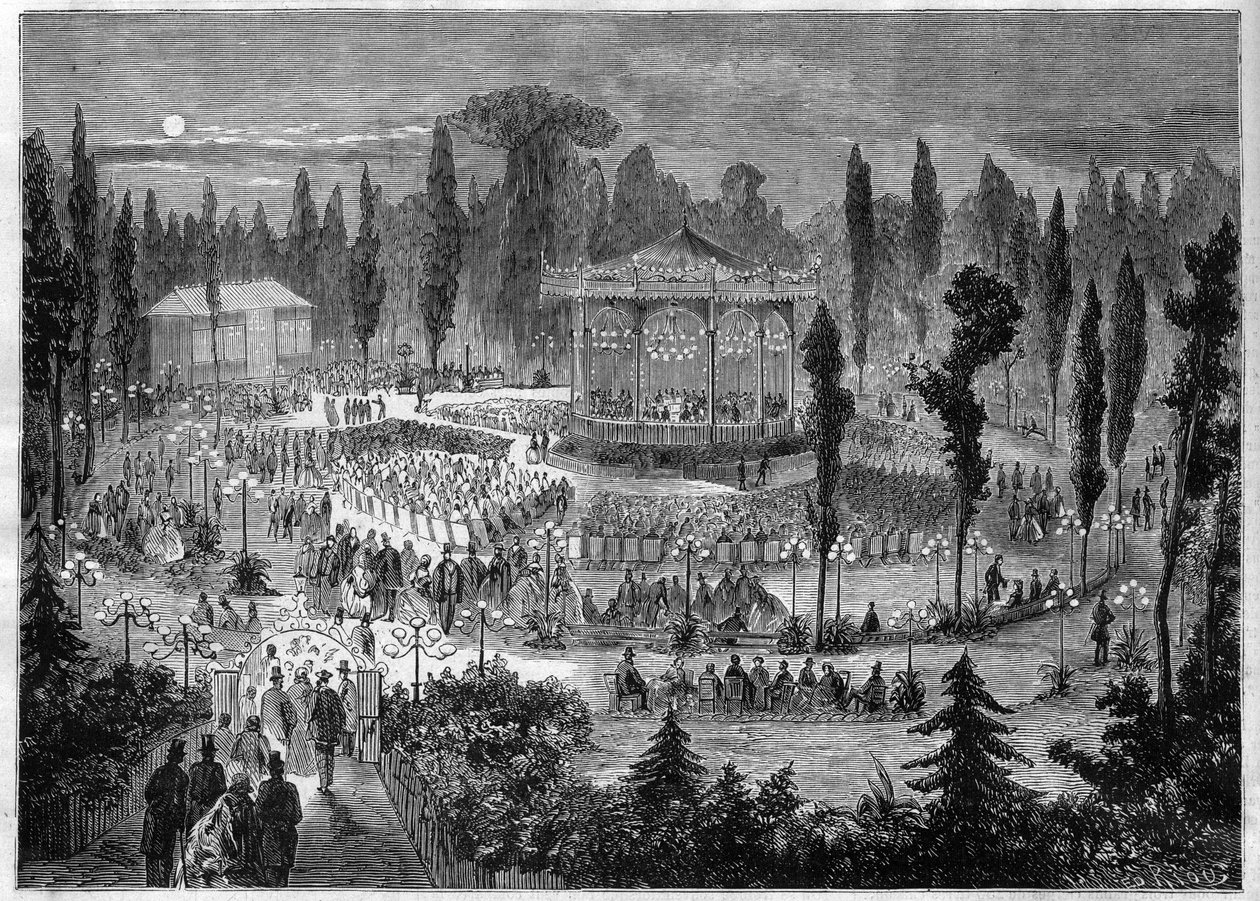 París VIII distrito - avenida de los Campos Elíseos - conciertos en 1868 de Unknown artist