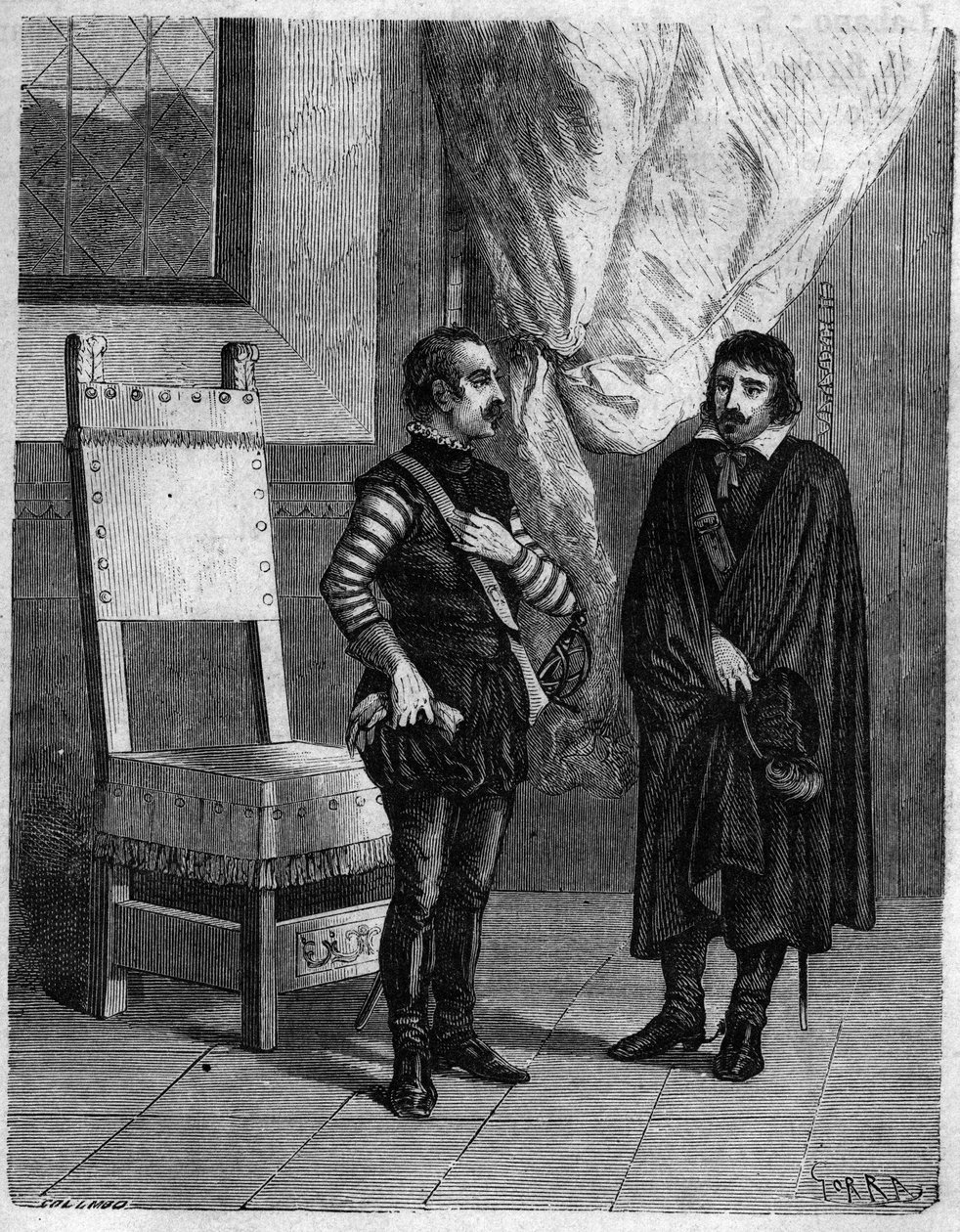 Pascal (Pasquale) Paoli con James Boswell (1740-1795) escritor y abogado escocés, hijo de Lord Alexander Boswell. En "Pasquale Paoli ossia la rotta di Pontenuovo" por F.D. Guerrazzi. 1872. de Unknown artist