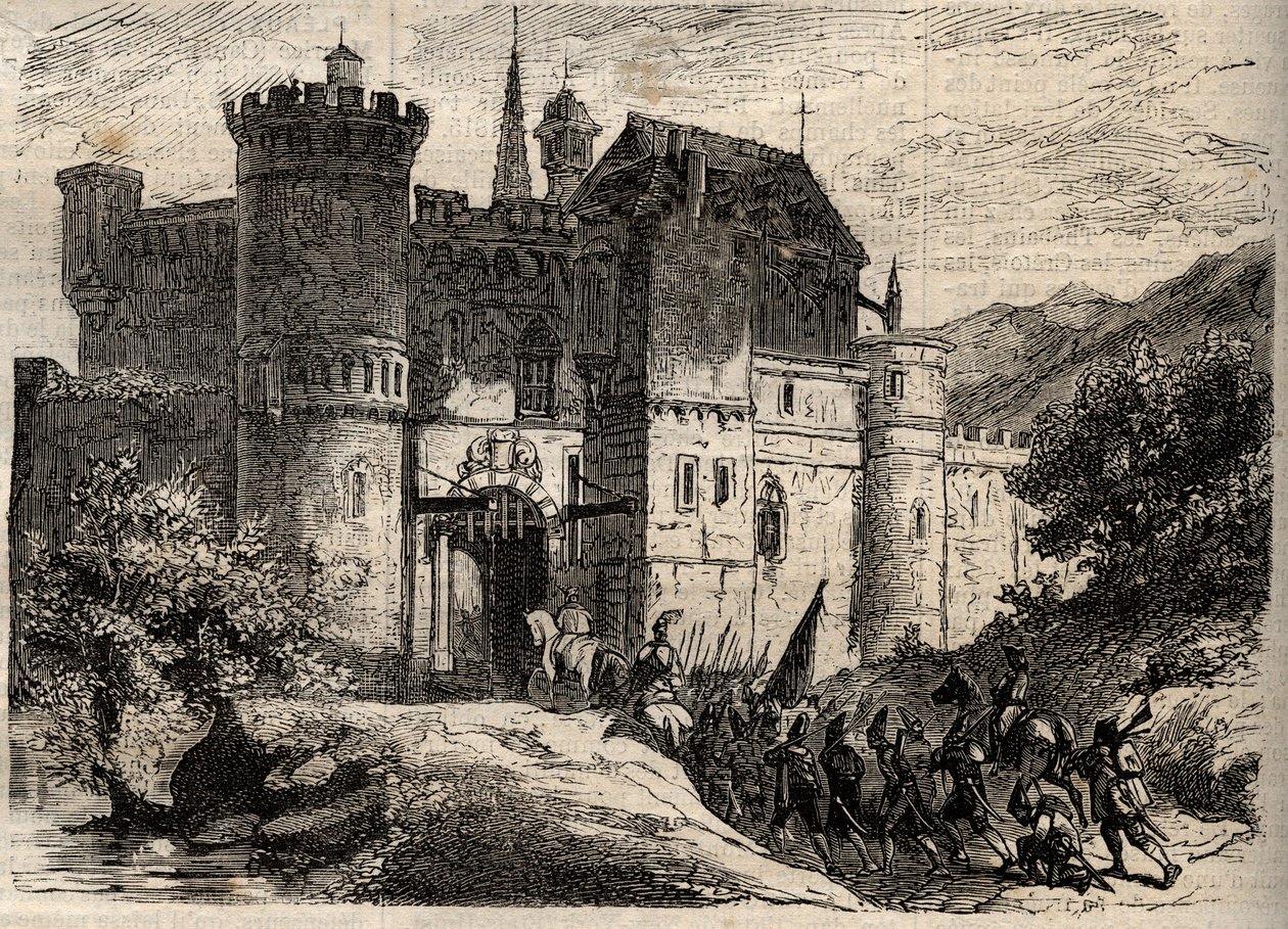 Pascal Paoli, libertador de Córcega - Pascal Paoli (1725-1807), libertador de Córcega entra en Bastia - grabado en Dictionnaire populaire illustrious - 1864 - por Joseph Decembre y Edmond Allonier de Unknown artist